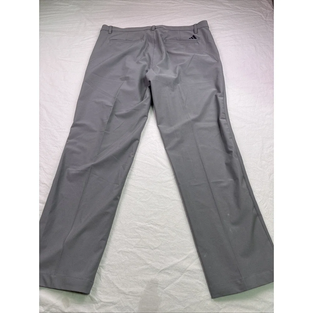 Adidas Pants Men 36X32 GRAY  Straight Golf Flat Front  Climacool PERFORMANCE